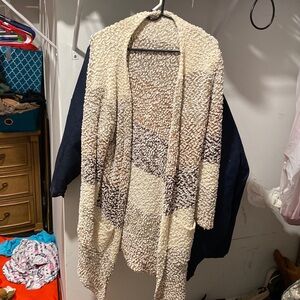Knee length warm cardigan